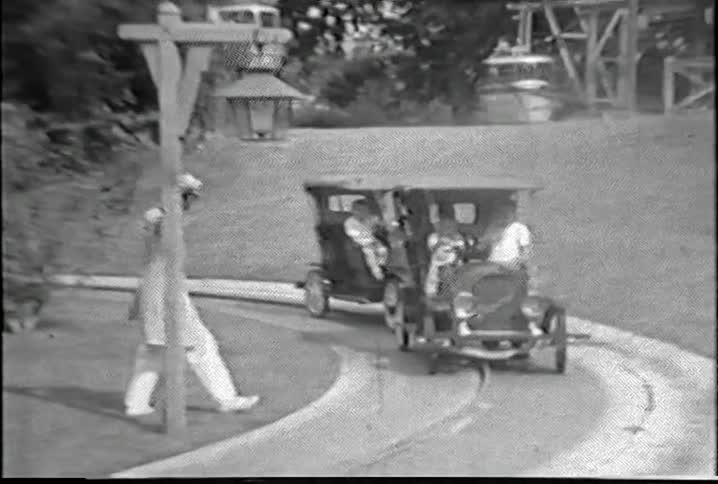 People riding on motor coaches