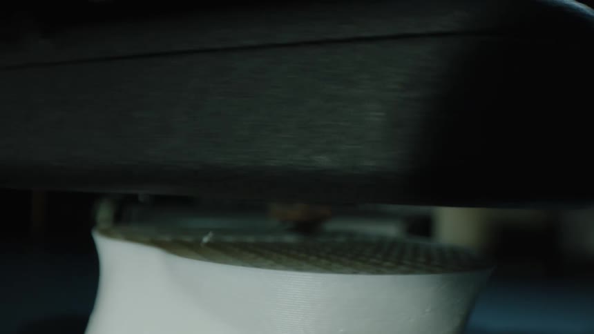 Close up of a 3d printer creating a mesh