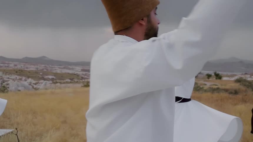 Sufi muslims twirl and celebrate God on their spiritual journey