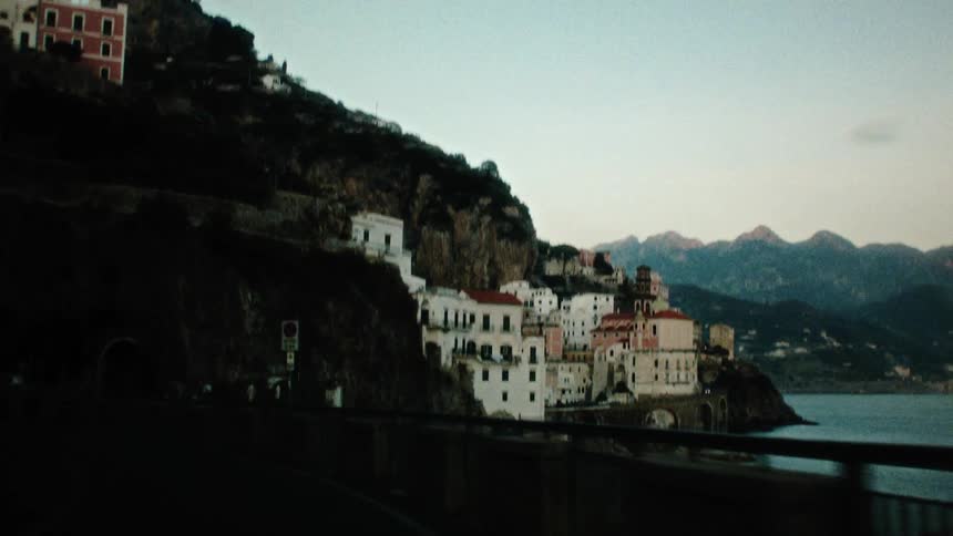 Homes built into the side of a mountain