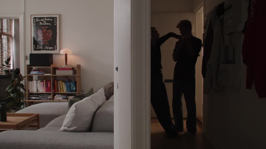 A clip of a male and female sharing a romantic moment