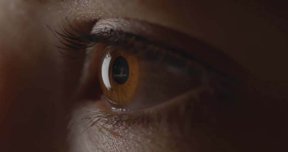 Extreme closed eye on a persons light brown color