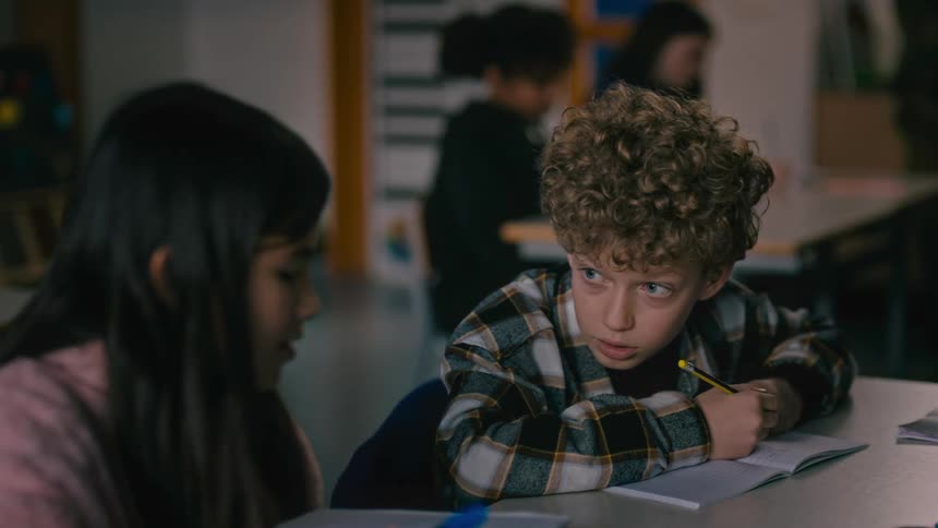 A clip of kids in the classroom