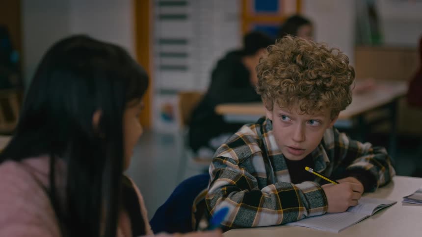A clip of pupils in the classroom