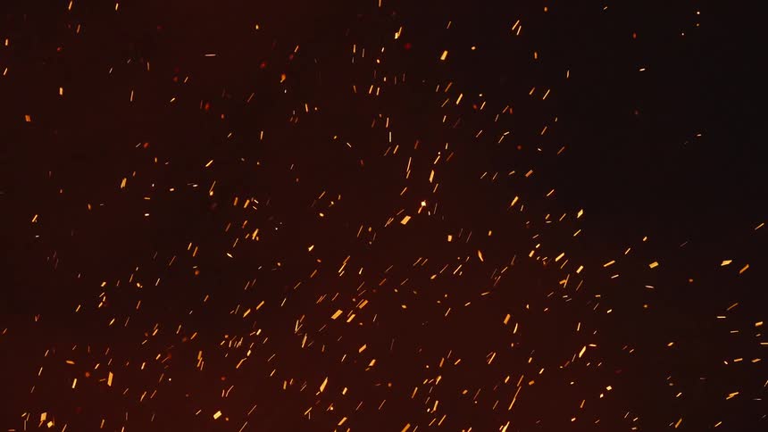 Flames of a bonfire at night