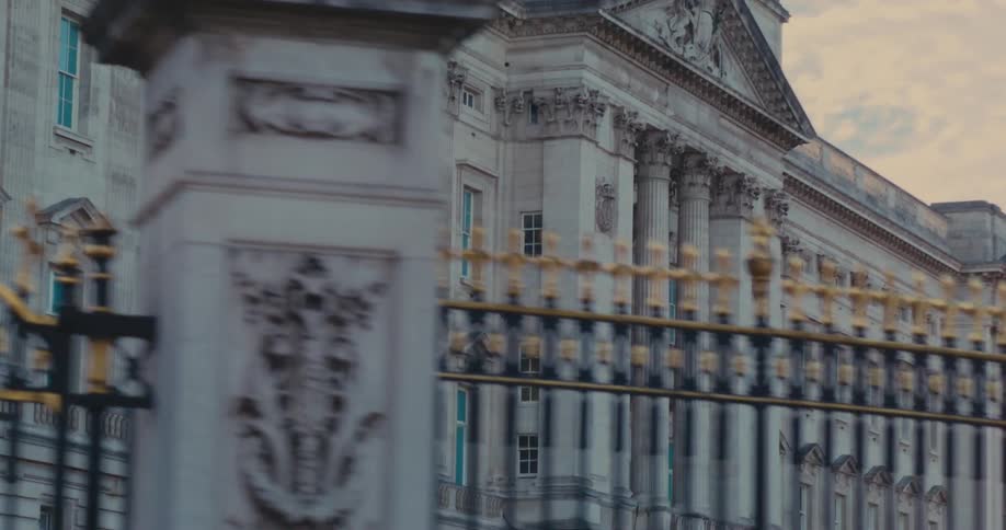 A dawn clip of a fenced castle