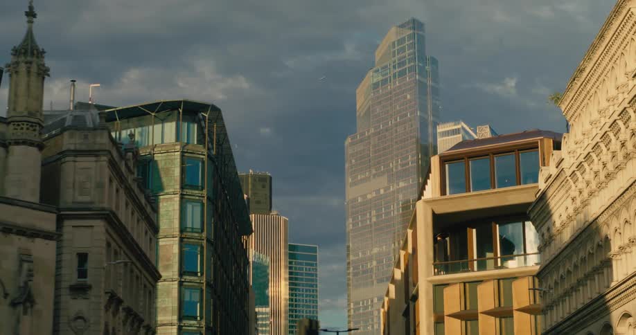 Buildings in a metropolitan area on a sunny day