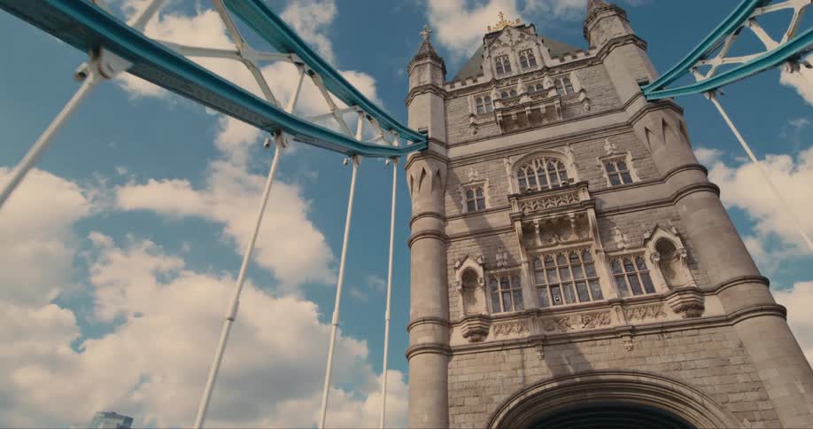 Exterior architecture of a bridge tower in london