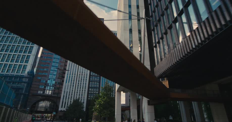 Panorama of commercial buildings and a metropolis
