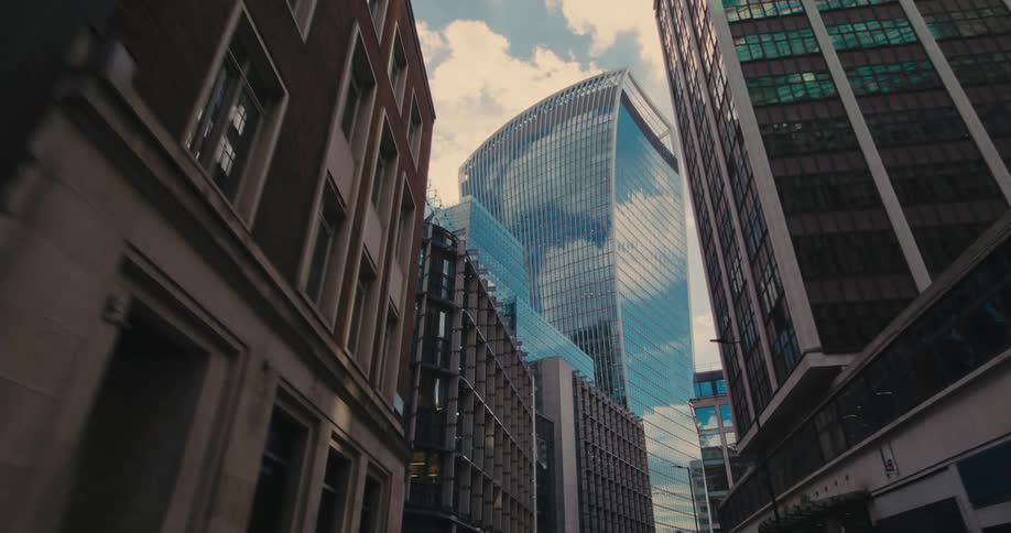 High rise office building and apartment buildings in the city