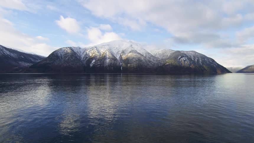 Landscape of an island with rocky hills at midday