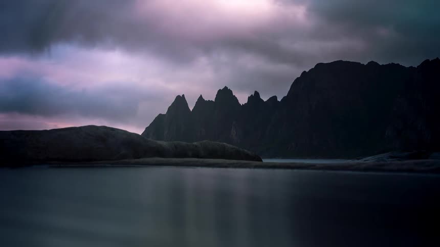A morning and night clip of a riverbank