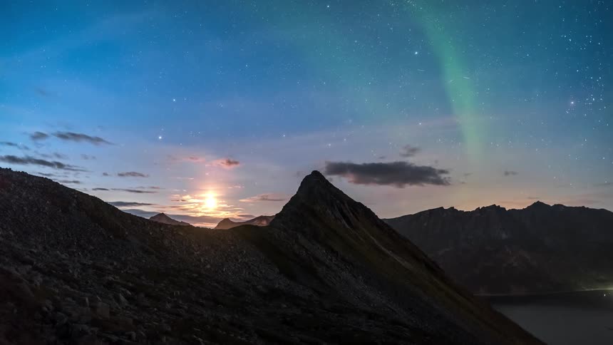 Atmospheric phenomena light up the sky during the early hours of the morning