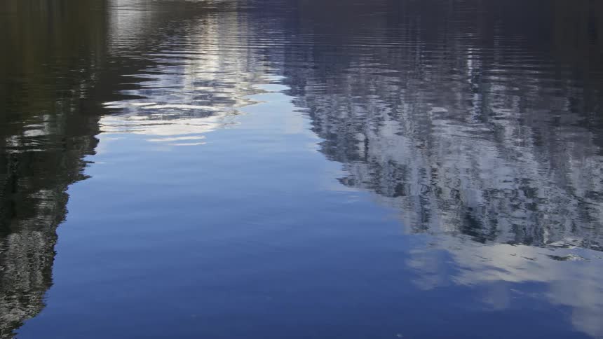 A clip of a reflective river