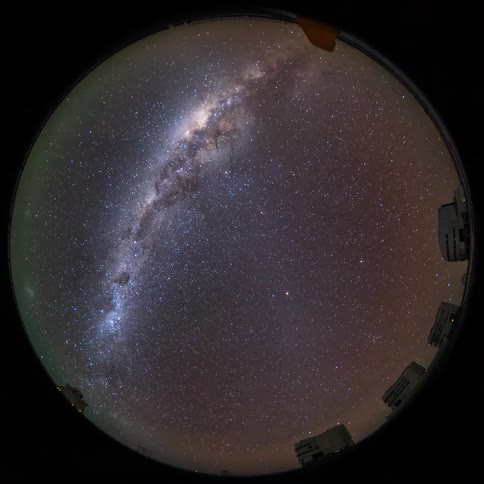 A nebula shining in the starry galaxy seen from space