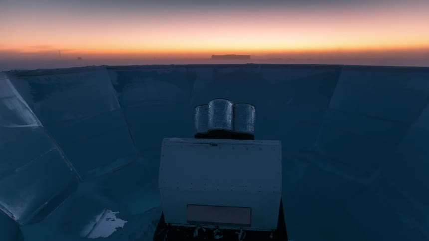 The telescope is turning back and forth