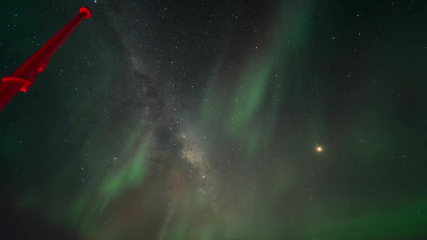 Night sky landscape with stars and Aurora Australis