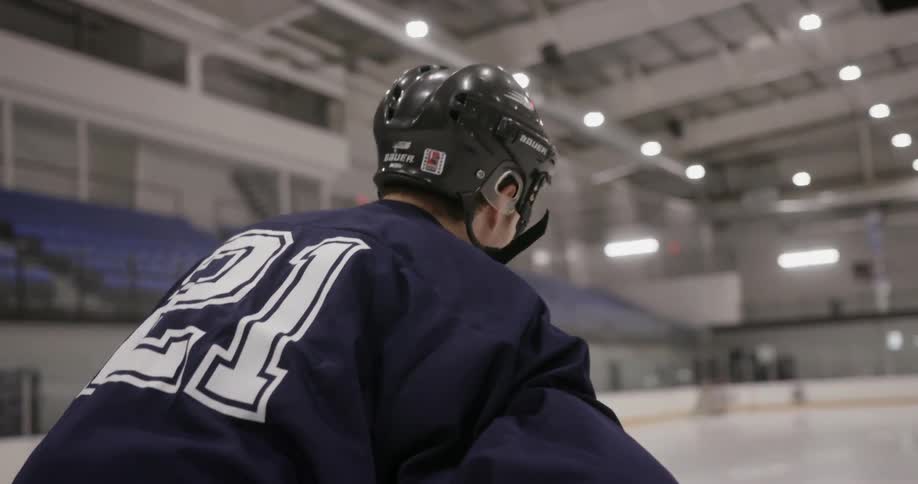 Man in hockey gear skating on the ice