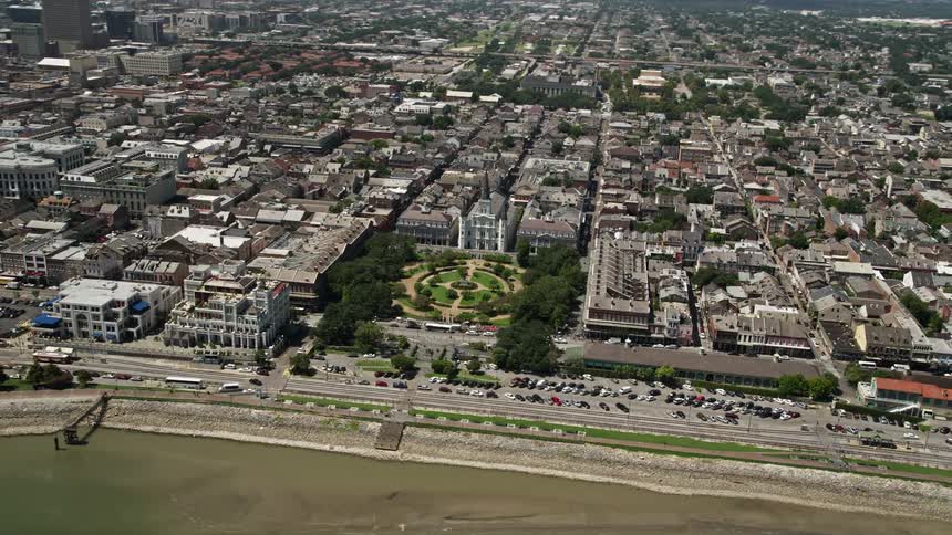 Skyline of an urban neighborhood close to the beach