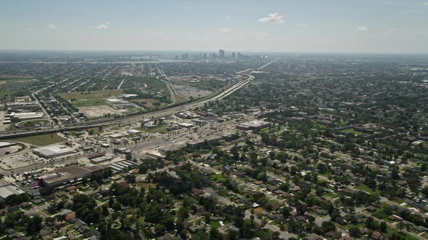 Aerial panorama of an urban city in daylight