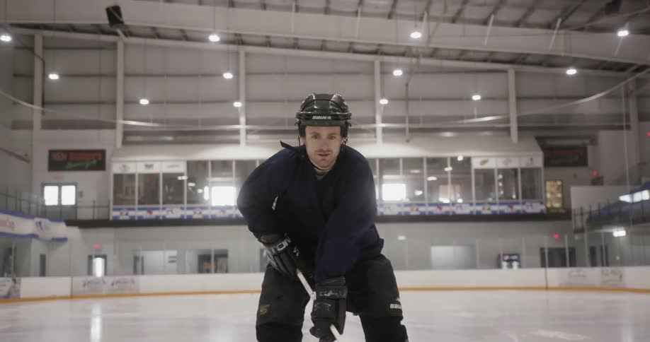 Man in hockey gear skating on the ice