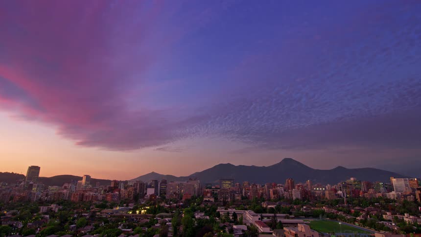 Skyline of an urban neighborhood during dusk
