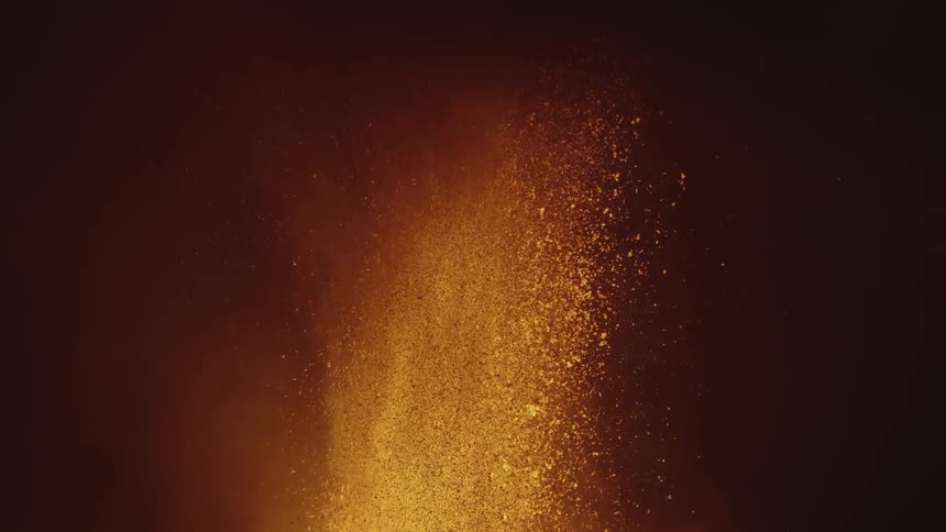 A redhot orange explosion with lots of sparks and lava