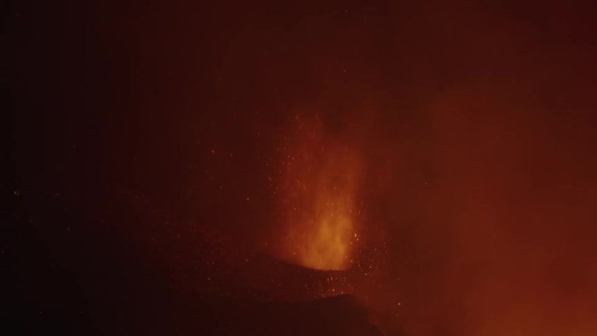A night footage of a burning flame