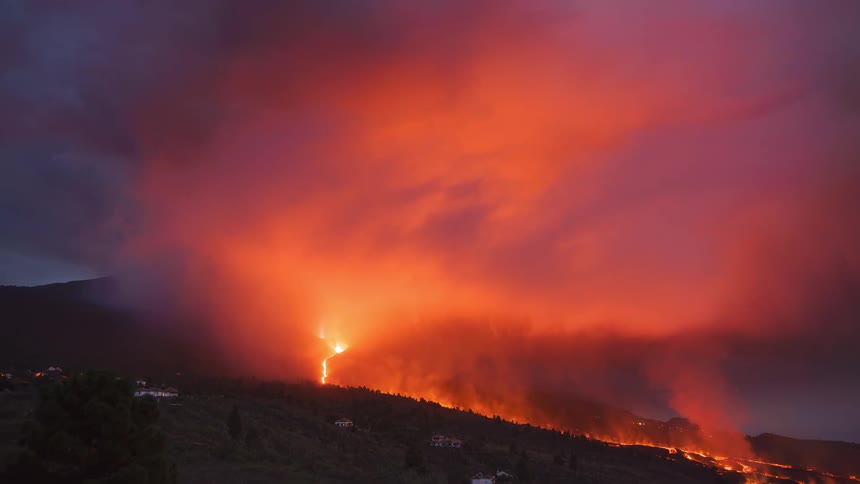 A clip of a burning woods