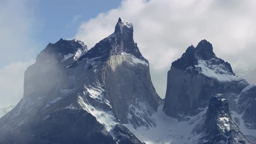 The mountains are covered in snow