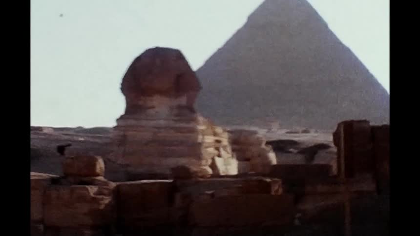 The sphinx and a pyramid in egypt