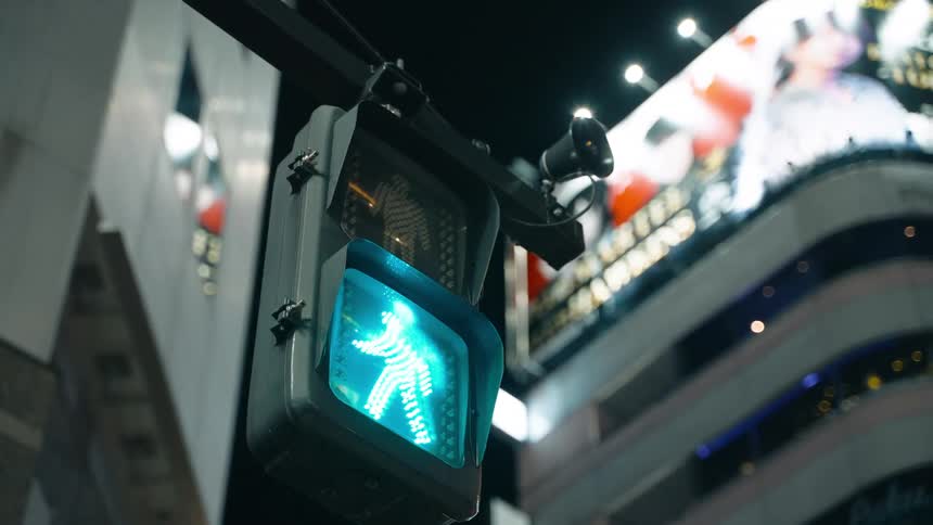 Pedestrian signal for traffic blinking at night