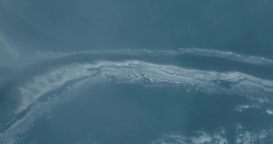 Long distance aerial landscape of the sea during the day