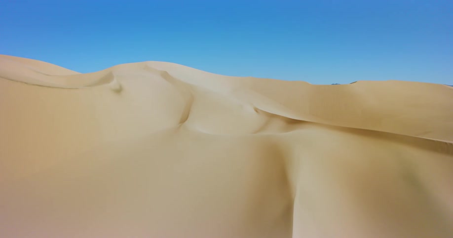 Aerial view of desert dunes