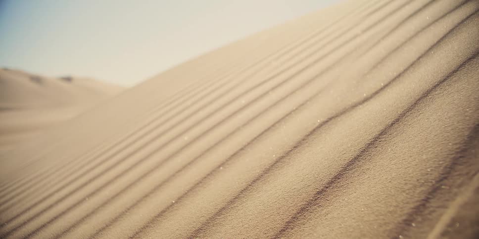 Closeup on a sand dune in the desert