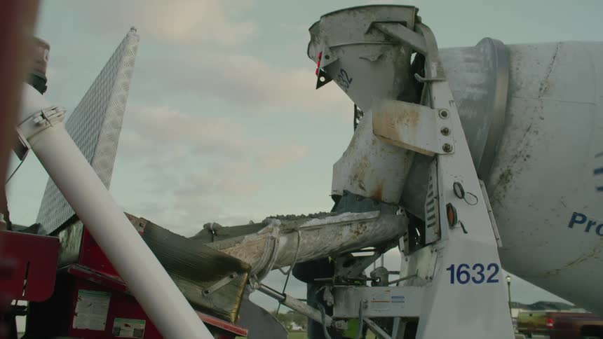 Truck pouring cement