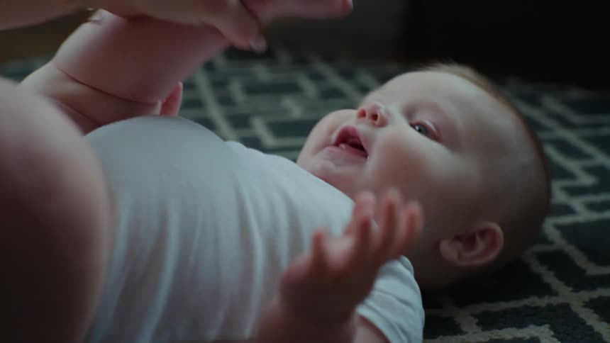 A clip of an infant baby laughing