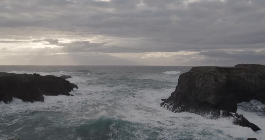 A clip of a rocky ocean