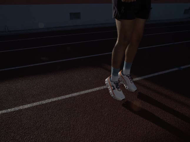 A clip of an athlete jumping