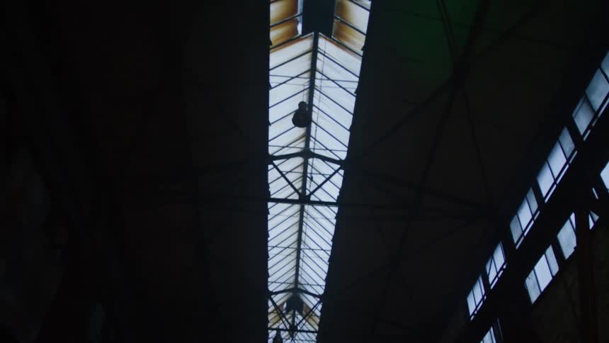 Internal architecture of the mirrored glass ceiling of a building