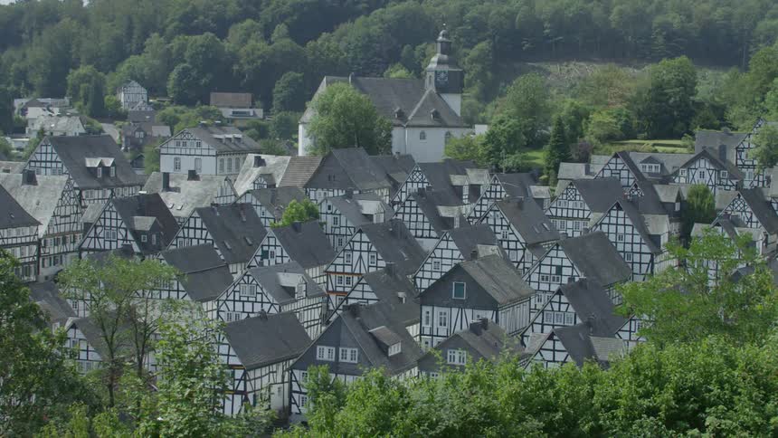 A clip of buildings in a rural community