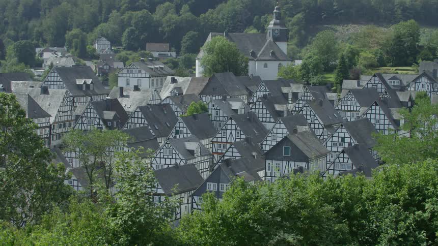 Small houses in a rural town during the day