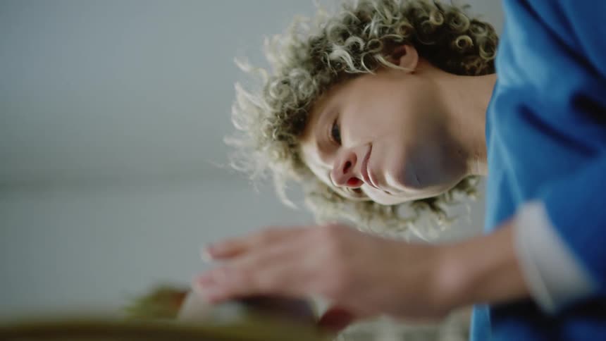 A clip of a female sculptor doing a pottery work