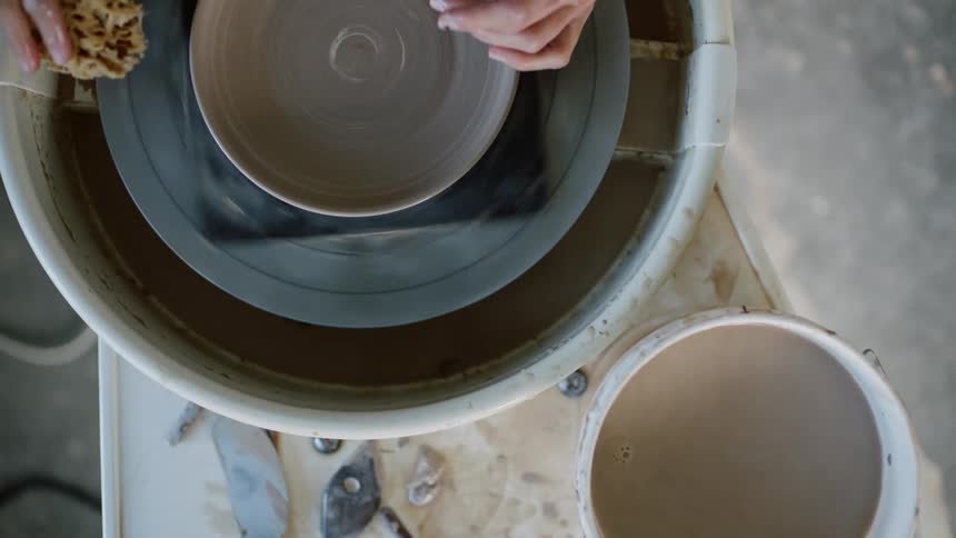 A clip of a pottery process