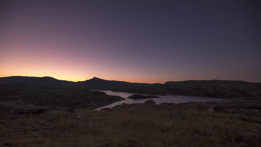 A mountain lake and prairie