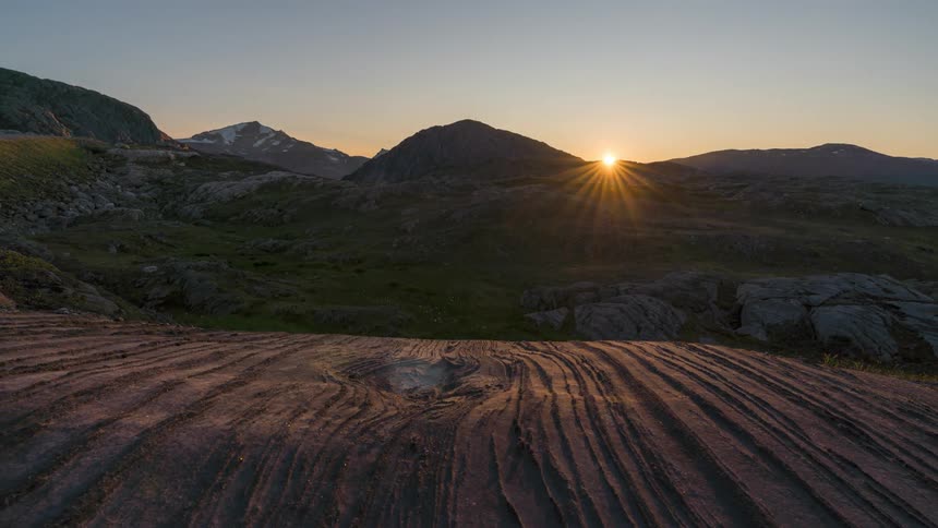 Aerial of a mountain valley during the day