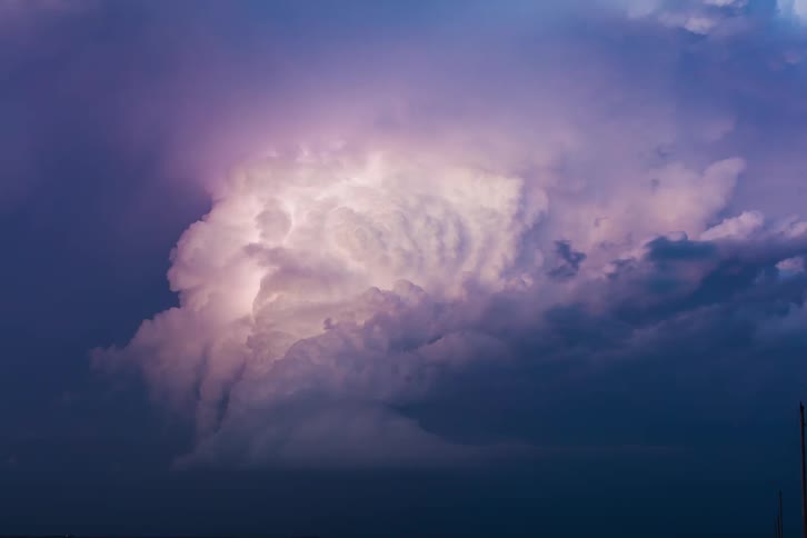 A lightning storm during dusk