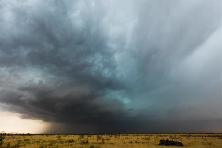 Rain clouds rolling in the sky over the plains
