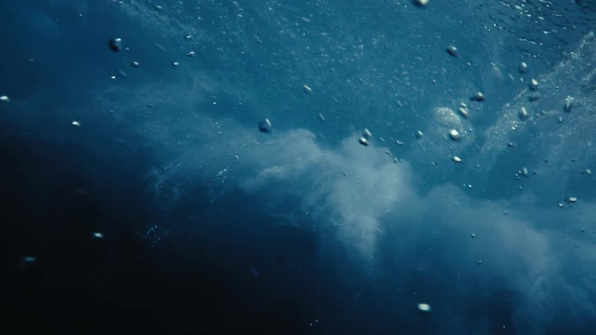 A view of a wave from under the water