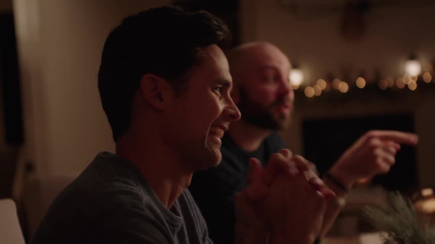 Two people having a meal together at a house